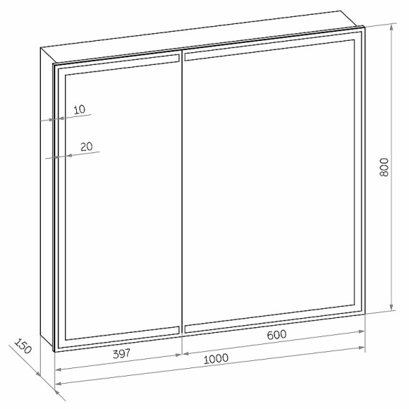 Зеркальный шкаф Континент Allure LED 100 МВК044 с подсветкой Белый Зеркальный шкаф Континент Allure LED 100 МВК044 с подсветкой Белый