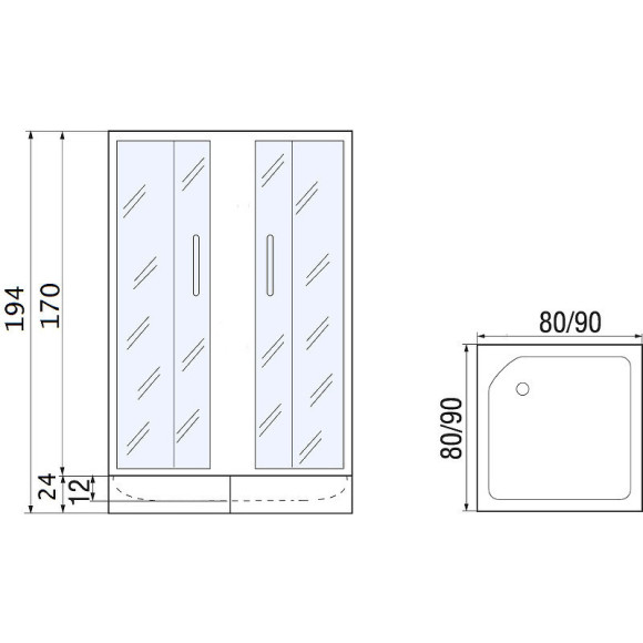 Душевой уголок River Morava 80x80 МТ 10000001301 без поддона