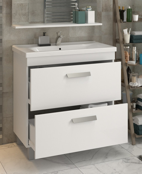 Тумба под раковину Vigo Nova 80 tn.NOV.MIR.80.2Y Белая Тумба под раковину Vigo Nova 80 tn.NOV.MIR.80.2Y Белая