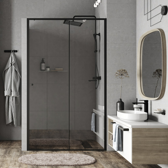 Душевая дверь WasserKRAFT Dill 100 61S12 профиль Черный матовый стекло прозрачное Душевая дверь WasserKRAFT Dill 100 61S12 профиль Черный матовый стекло прозрачное