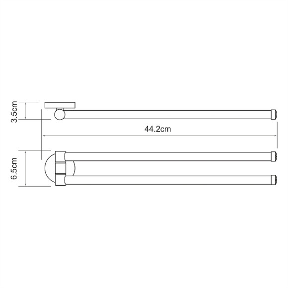 Полотенцедержатель WasserKRAFT Rhein K-6231 поворотный Хром