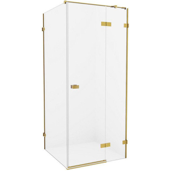 Душевой уголок New Trendy Avexa Gold 100х100 R EXK-1759 профиль Брашированное золото стекло прозрачное