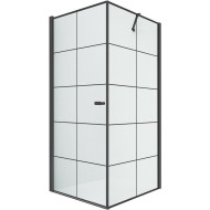 Душевой уголок New Trendy New Soleo Black 90х90 L D-0285A/D-0120B профиль Черный стекло прозрачное