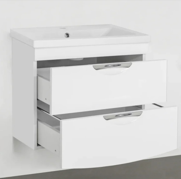 Тумба под раковину Style Line Жасмин 2 60 Люкс Plus ЛС-00000728 подвесная Белый глянец Тумба под раковину Style Line Жасмин 2 60 Люкс Plus ЛС-00000728 подвесная Белый глянец