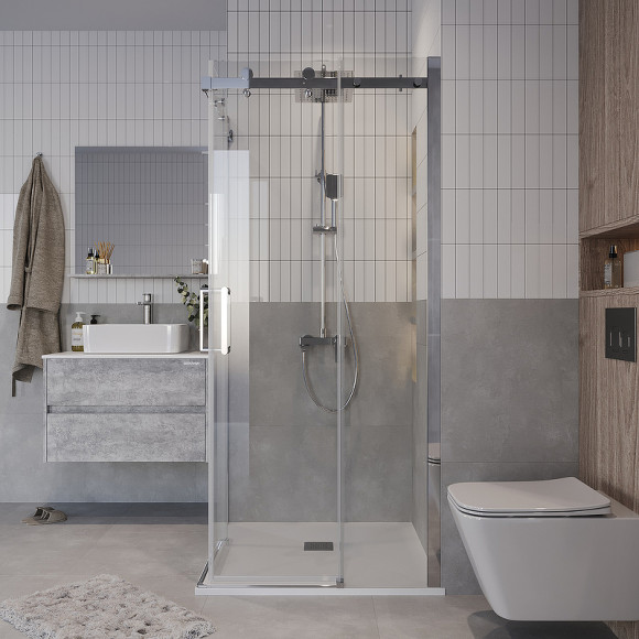 Душевой уголок Grossman Classic 80х80 300.K33.04.8080.10.00 профиль Хром стекло прозрачное Душевой уголок Grossman Classic 80х80 300.K33.04.8080.10.00 профиль Хром стекло прозрачное