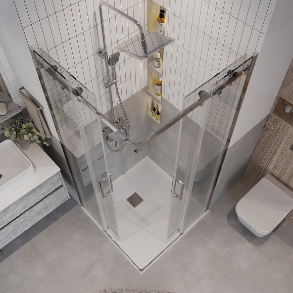 Душевой уголок Grossman Classic 80х80 300.K33.04.8080.10.00 профиль Хром стекло прозрачное Душевой уголок Grossman Classic 80х80 300.K33.04.8080.10.00 профиль Хром стекло прозрачное