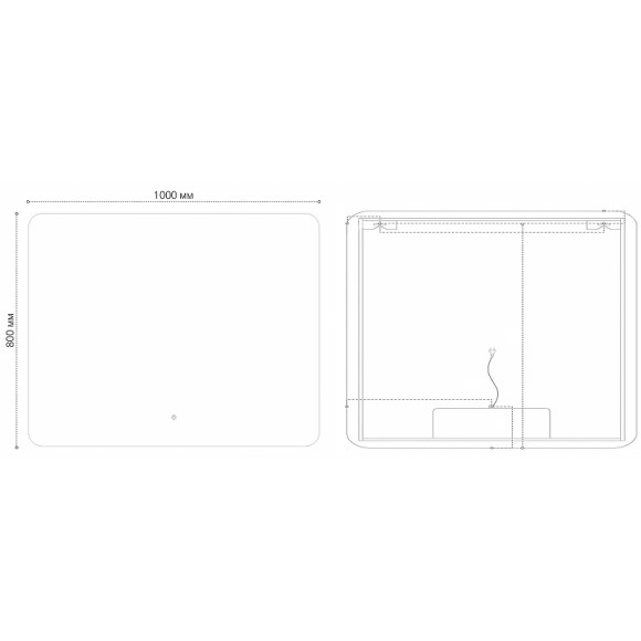 Зеркало Grossman Elegans-норма Black 100 17100802 с подсветкой Черное с сенсорным выключателем и подогревом