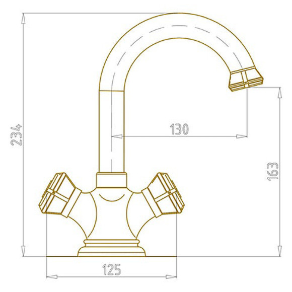 Смеситель для раковины Bronze de Luxe Royal 21981 Бронза Смеситель для раковины Bronze de Luxe Royal 21981 Бронза