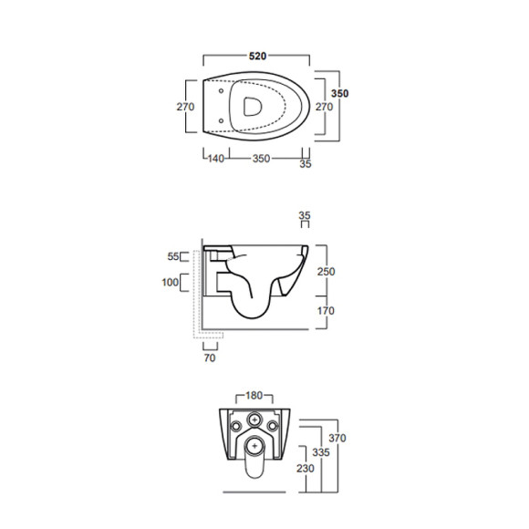 Унитаз Simas LFT Spazio LFT18 bi rimless подвесной Белый без сиденья Унитаз Simas LFT Spazio LFT18 bi rimless подвесной Белый без сиденья