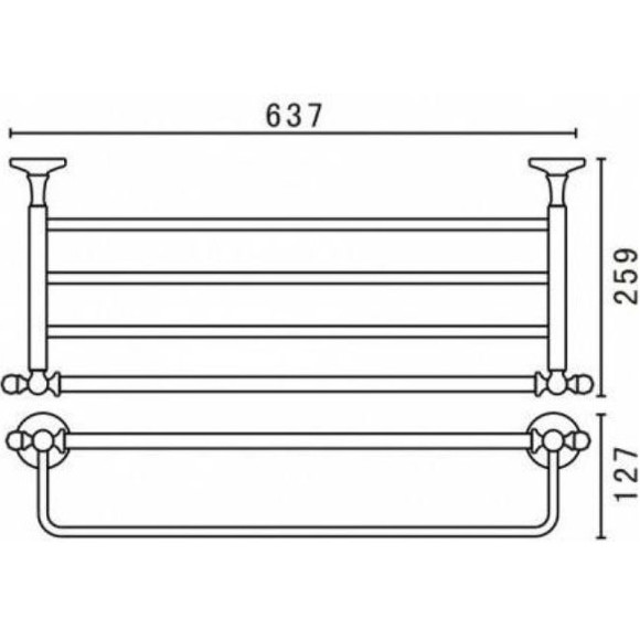 Полка для полотенец Art&Max Antic AM-2622AL Хром