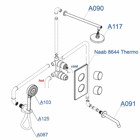 Душевая система WasserKRAFT A178644 Thermo с термостатом Хром Душевая система WasserKRAFT A178644 Thermo с термостатом Хром