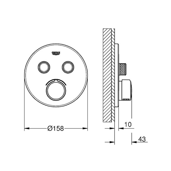 Смеситель для душа Grohe Grohtherm SmartControl 29145000 Хром Смеситель для душа Grohe Grohtherm SmartControl 29145000 Хром