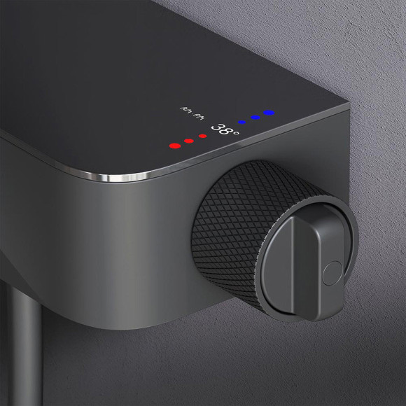 Душевая система AM.PM Func F078F222 с термостатом Черная матовая