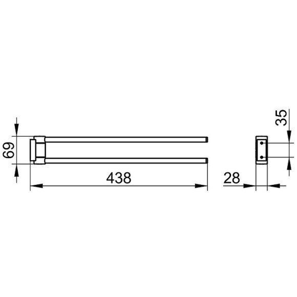Полотенцедержатель Keuco Plan 14918 370000 двойной Черный матовый