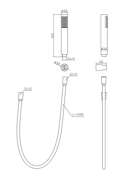 Душевой гарнитур BelBagno Uno UNO-DFS-CRM Хром