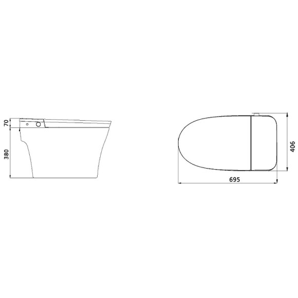 Унитаз биде Panasonic CH2711 приставной с сиденьем Микролифт Унитаз биде Panasonic CH2711 приставной с сиденьем Микролифт
