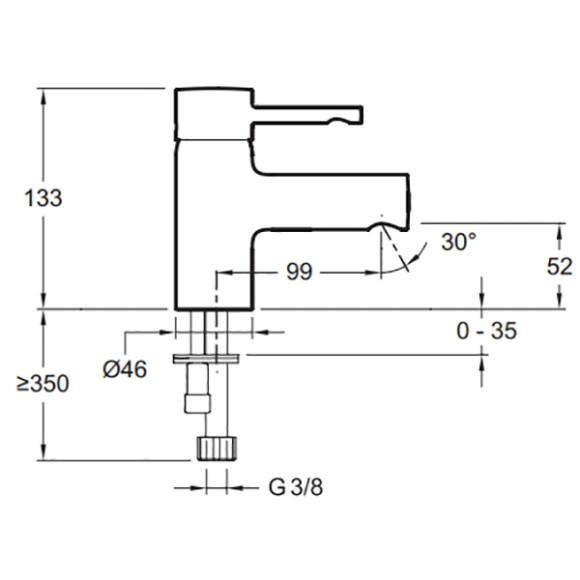 Смеситель для раковины Jacob Delafon Cuff E98297-CP Хром