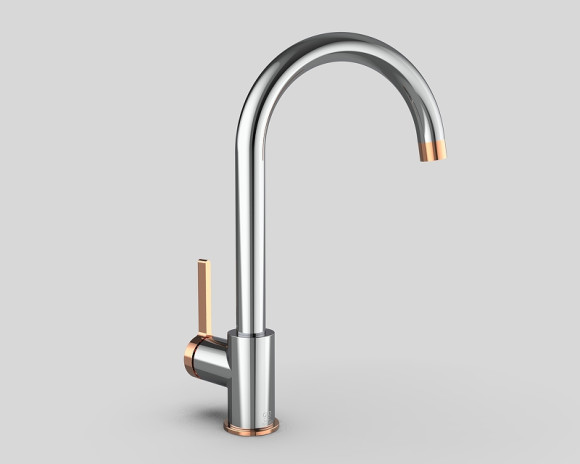 Смеситель для кухни GPD Gildo MTE165-K-R Хром Розовое золото Смеситель для кухни GPD Gildo MTE165-K-R Хром Розовое золото