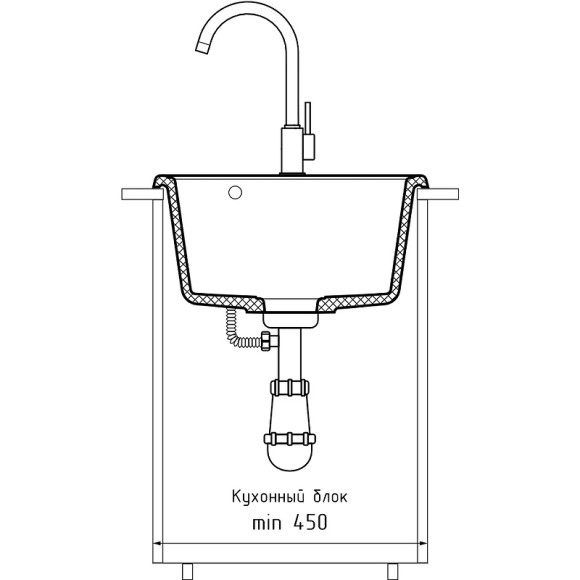 Кухонная мойка GranFest Quarz GF-Z17 Темно-серая