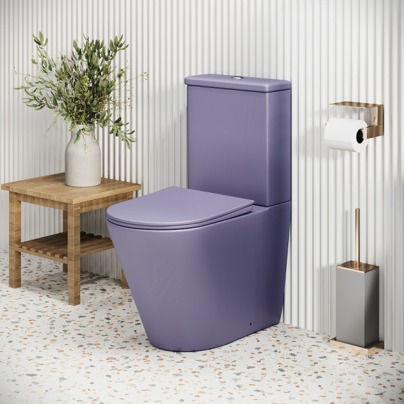 Унитаз компакт Grossman Color GR-4480LIMS Фиолетовый матовый с бачком и сиденьем Микролифт Унитаз компакт Grossman Color GR-4480LIMS Фиолетовый матовый с бачком и сиденьем Микролифт