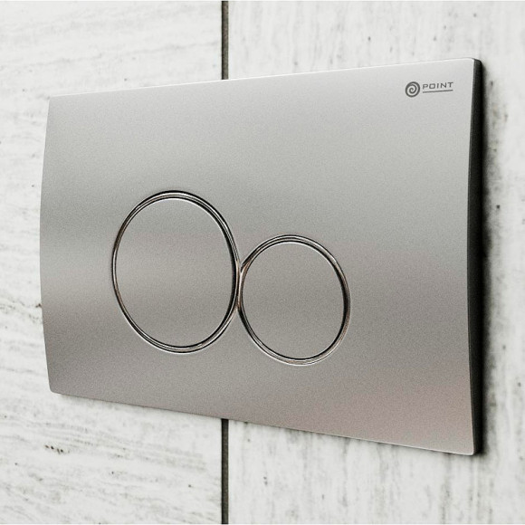 Комплект унитаза с инсталляцией Point Афина PN48053SC с сиденьем Микролифт и клавишей смыва Сатин Хром