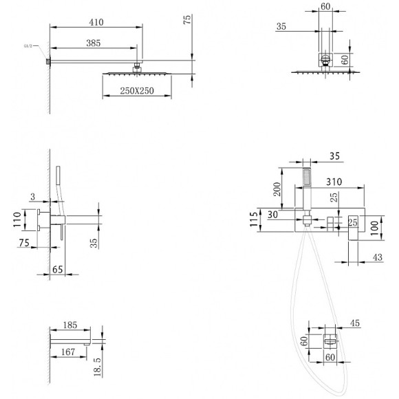 Душевая система Abber Daheim AF8217NG Никель