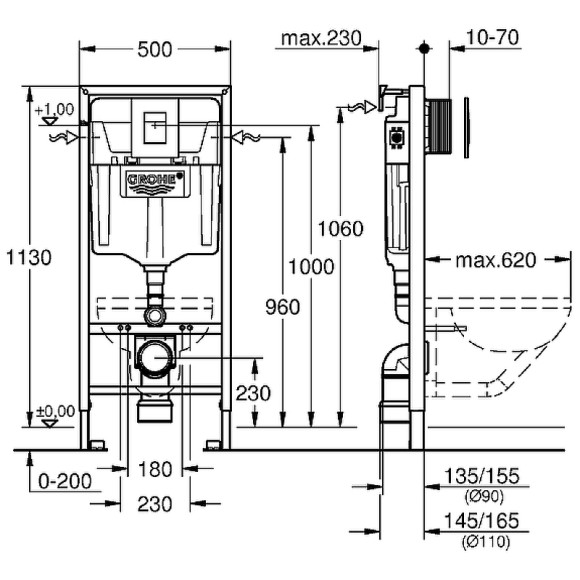 Комплект унитаза AQUAme AQM2004 с инсталляцией Grohe Rapid SL 38775001 с сиденьем Микролифт и клавишей смыва Хром Комплект унитаза AQUAme AQM2004 с инсталляцией Grohe Rapid SL 38775001 с сиденьем Микролифт и клавишей смыва Хром