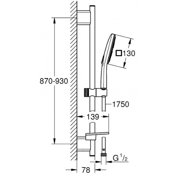 Душевой гарнитур Grohe Rainshower SmartActive 26586LS0 Белая луна Хром