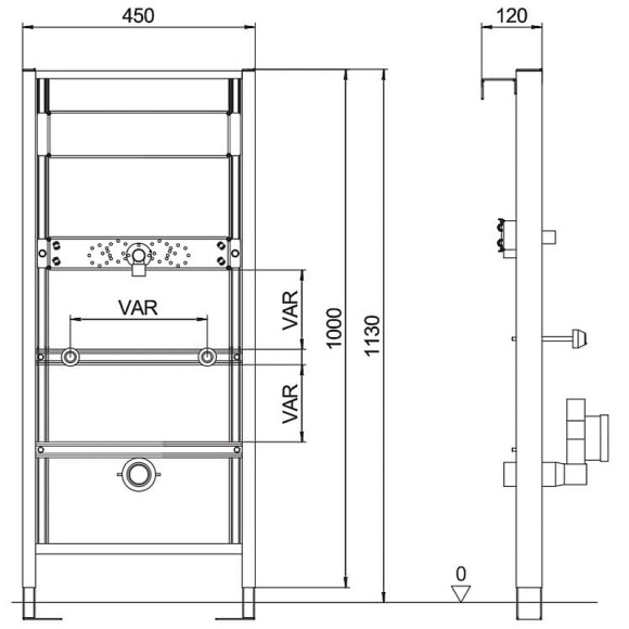 Инсталляция Aquanika Basic 10.711.450.00.00 для писсуара Синяя Инсталляция Aquanika Basic 10.711.450.00.00 для писсуара Синяя