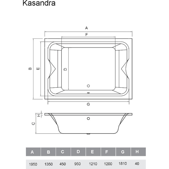 Акриловая ванна Vayer Kasandra 195x135 Гл000025030 без гидромассажа Акриловая ванна Vayer Kasandra 195x135 Гл000025030 без гидромассажа