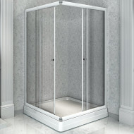 Душевой уголок Radomir 100x90 R 1-03-1-2-0-1210 с поддоном профиль Белый стекло прозрачное
