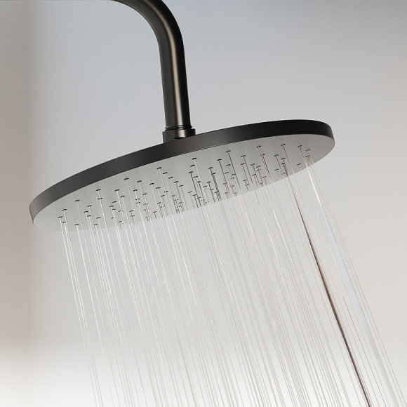 Душевая система Damixa Jupiter 977760300 с термостатом Черная матовая