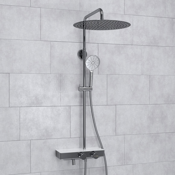 Душевая система WasserKRAFT A113.117.127.CH Thermo с термостатом Хром Белая