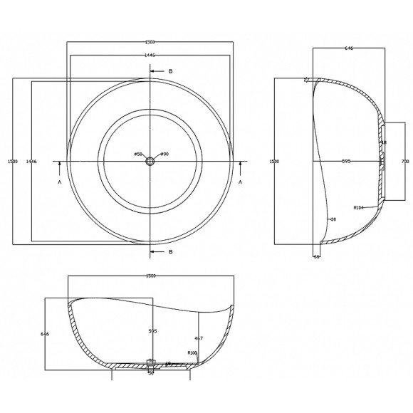 Ванна из полиэфирной смолы Abber Kristall 150х150 AT9705Aquamarin Бирюзовая без гидромассажа Ванна из полиэфирной смолы Abber Kristall 150х150 AT9705Aquamarin Бирюзовая без гидромассажа