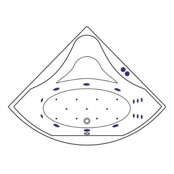 Акриловая ванна Excellent Glamour 150x150 WAEX.GLA15.ULTRA.BR с гидромассажем Акриловая ванна Excellent Glamour 150x150 WAEX.GLA15.ULTRA.BR с гидромассажем