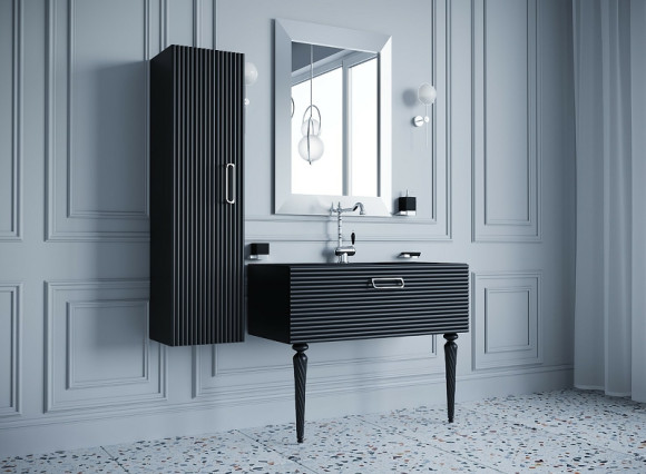 Тумба под раковину Boheme Armadi Art Vallessi Avangarde Linea 100 842-100-BCR подвесная Черная Хром