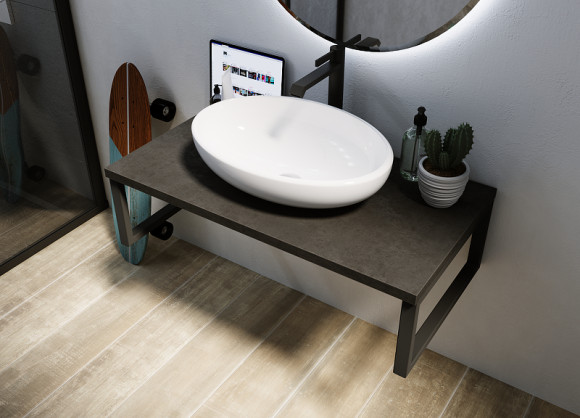 Столешница под раковину 1MarKa Grunge Loft 70 Ц0000015935 Бетон темно-светлый