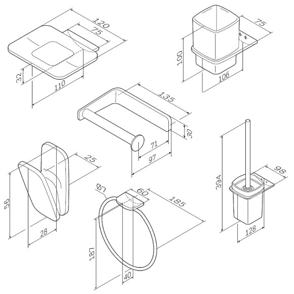 Набор аксессуаров для ванной AM.PM Inspire V2.0 AK50D1206B Черный матовый Набор аксессуаров для ванной AM.PM Inspire V2.0 AK50D1206B Черный матовый