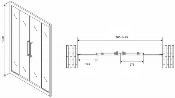 Душевая дверь Abber Schwarzer Diamant 140 AG33140H профиль Хром стекло прозрачное Душевая дверь Abber Schwarzer Diamant 140 AG33140H профиль Хром стекло прозрачное