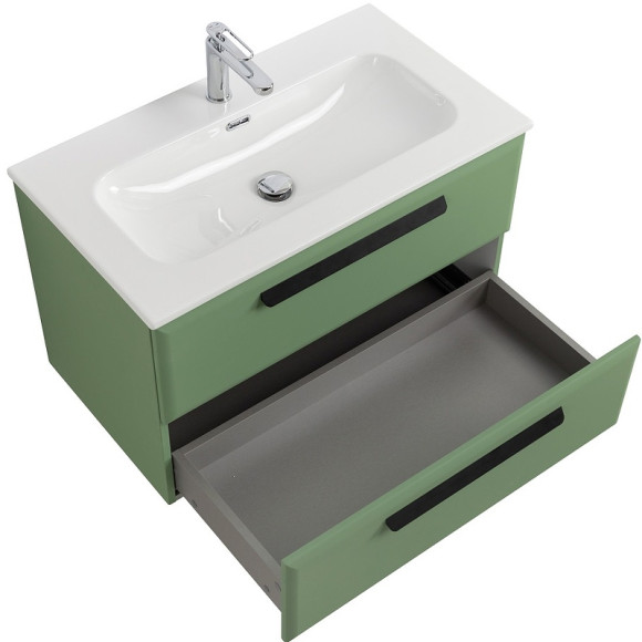 Тумба под раковину Cezares Eco-Cer-N 80 ECO-CER-N-800-2C-SO-PS-P подвесная Фисташковый Софт без ручек