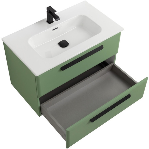 Тумба под раковину Cezares Eco-Cer-N 80 ECO-CER-N-800-2C-SO-PS-P подвесная Фисташковый Софт без ручек