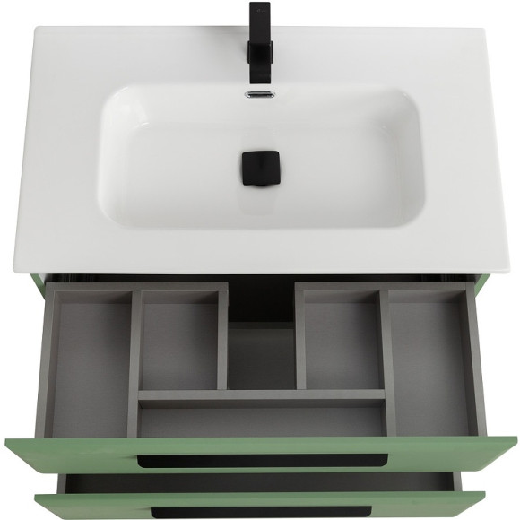 Тумба под раковину Cezares Eco-Cer-N 80 ECO-CER-N-800-2C-SO-PS-P подвесная Фисташковый Софт без ручек