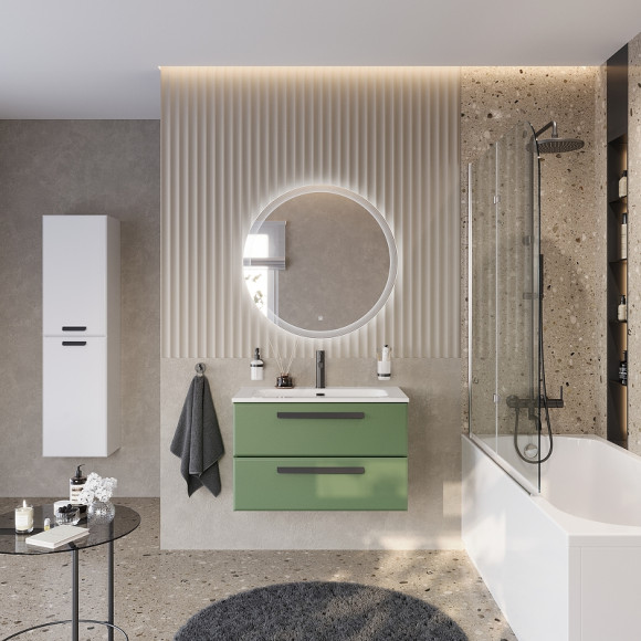 Тумба под раковину Cezares Eco-Cer-N 80 ECO-CER-N-800-2C-SO-PS-P подвесная Фисташковый Софт без ручек