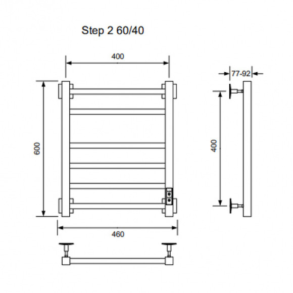 Электрический полотенцесушитель Ника Step-2 60/40 U Черный матовый Электрический полотенцесушитель Ника Step-2 60/40 U Черный матовый
