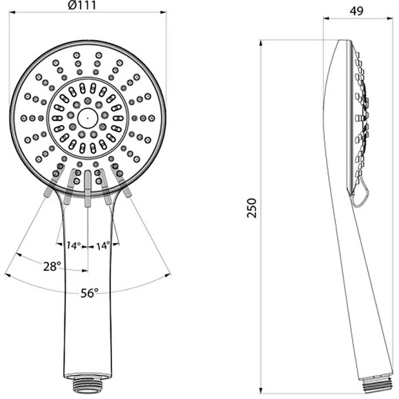 Ручной душ Milardo Ideal Spa 5F ILS5FCRM18 Хром