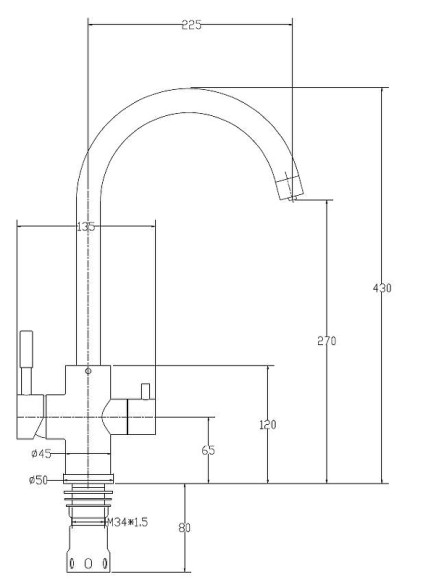 Смеситель для кухни ESKO K22 Никель матовый Смеситель для кухни ESKO K22 Никель матовый