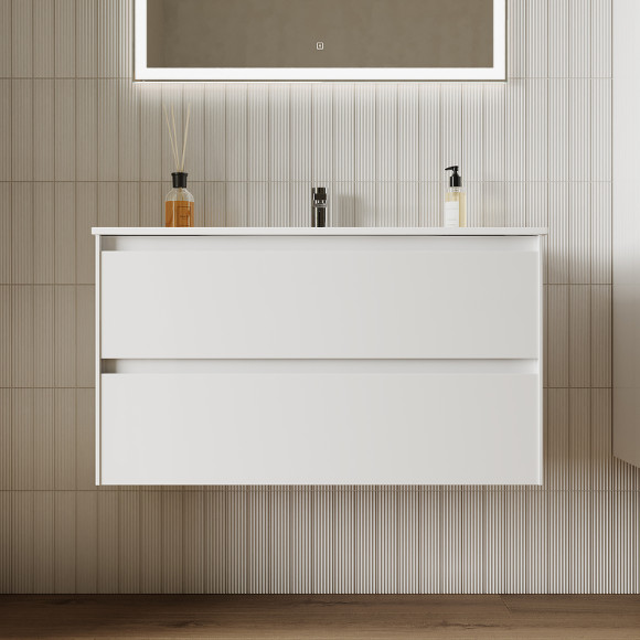 Тумба под раковину Sancos Cento 90 CN90W подвесная Белый глянец Тумба под раковину Sancos Cento 90 CN90W подвесная Белый глянец