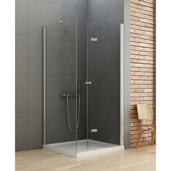 Душевой уголок New Trendy New Soleo Chrome 100х80 R D-0154A/D-0087B профиль Хром стекло прозрачное Душевой уголок New Trendy New Soleo Chrome 100х80 R D-0154A/D-0087B профиль Хром стекло прозрачное