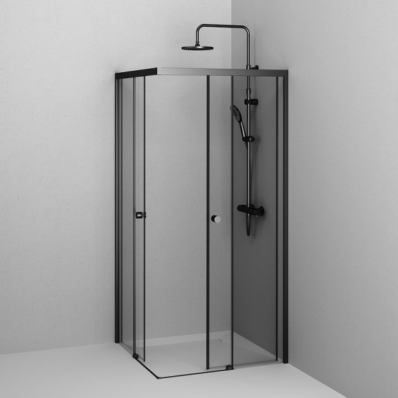 Душевой уголок AM.PM X-Joy 90х90 W94G-403-9090-BТ профиль Черный матовый стекло прозрачное Душевой уголок AM.PM X-Joy 90х90 W94G-403-9090-BТ профиль Черный матовый стекло прозрачное