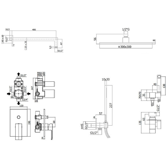 Душевая система Paffoni Elle KITZEL015CR/MKING с гигиеническим душем Хром